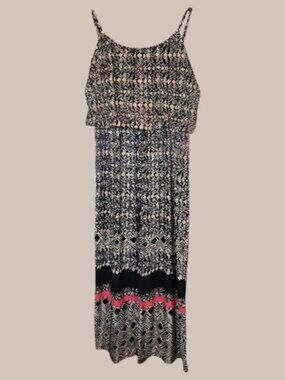 Magic SZ XL Wide Leg Jumpsuit Blouson Top Spaghetti Strap Navy Blue White